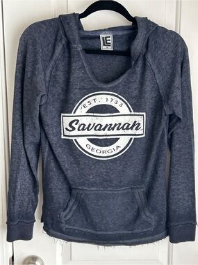 Savannah Graphic Hooded Pullover - Dark Heather Navy